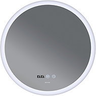 MIXXUS Mirror with LED Lighting, Anti-Fog Function and Clock, MC10-80 Plain - Mirror