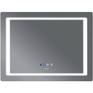 MIXXUS Mirror with LED Lighting, Anti-Fog Function and Clock, MR03-80x60-Case Style - Mirror