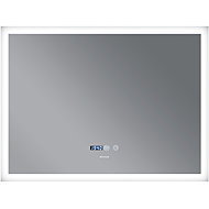 MIXXUS Mirror with LED Lighting, Anti-Fog Function and Clock, MR04-100 × 80 Flat - Mirror