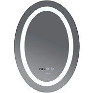 MIXXUS Mirror with LED Lighting, Anti-Fog Function and Clock, MV02-50x70 Plain - Mirror