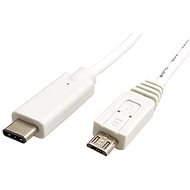 OEM kábel USB 2.0 microUSB B(M) - USB C(M), 1m, fehér - Adatkábel