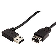 OEM USB 2.0 Extension 0.45m A-A Black, Angled - Data Cable