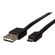 ROLINE USB 2.0 doppelseitig USB A (M) - doppelseitiger Micro USB B (M), flach, schwarz, 1m - Datenkabel