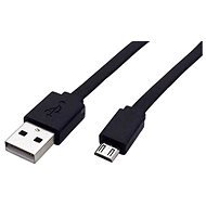 ROLINE USB 2.0 - USB A (M)-> micro USB B (M), 1m, plochý, čierny - Dátový kábel