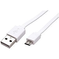 ROLINE USB 2.0 - USB A(M) -> micro USB B(M), 1 m, plochý, biely - Dátový kábel