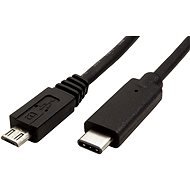 ROLINE USB 2.0 micro USB B (M) - USB C (M), 1m, fekete - Adatkábel