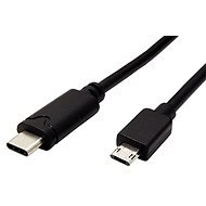 Roline kábel USB 2.0 microUSB B(M) - USB C(M), 3m, fekete - Adatkábel