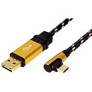 Roline GOLD USB 2.0 kétoldalú kábel, USB A(M) - USB C(M) hajlított (90°), 3m - Adatkábel