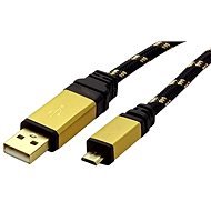 ROLINE Gold USB 2.0 USB A(M) -> micro USB B(M), 0.8m - fekete / arany - Adatkábel
