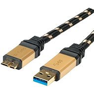 ROLINE Gold USB 3.0 SuperSpeed USB 3.0 A(M) to micro USB 3.0 B(M), 1,8m, fekete - arany - Adatkábel