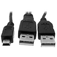 OEM adatkábel 2x USB A -> MINI 5-pin, Y kábel, 1 m - Adatkábel