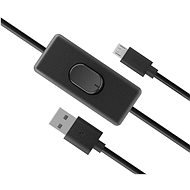 AKASA USB Micro-B tápkábel kapcsolóval / AK-CBUB58-15BK - Adatkábel
