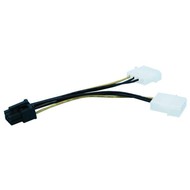Power reduction 2xMolex-PCI-Ex 6pin, 10cm - -