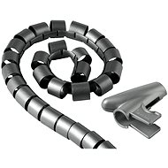 Cable Bundle Tube 2.5m Silver - Cable Organiser