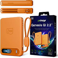 3MK Incharge Genesis Qi2, 10,000mAh, 25W MagSafe + USB-C PD 45W, integrated cable, orange - Power Bank