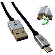 InHouse MKF-Reversible USB / Micro-USB-1.2 m, schwarz - Datenkabel