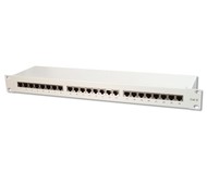 Patch panel osazený, 24 portů RJ45 STP kat.6, blok 110, bílý (white) - -