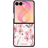 Mobiwear Glossy case for Samsung Galaxy Z Flip8, G033G pink flowers - Phone Cover