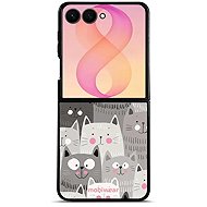 Mobiwear Glossy case for Samsung Galaxy Z Flip8, G045G kittens - Phone Cover