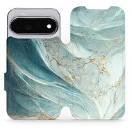 Mobiwear flip case for Google Pixel 11 Pro, VP34S greenish marble - Phone Case