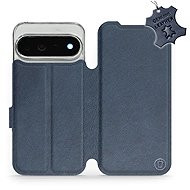Mobiwear leather flip case for Google Pixel 11 Pro XL, blue - Phone Case