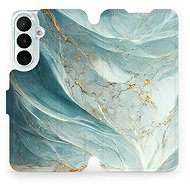 Mobiwear flip case for Samsung Galaxy S26 FE, VP34S greenish marble - Phone Case