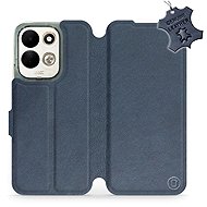 Mobiwear leather flip case for Xiaomi Redmi 17, blue - Phone Case