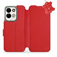 Mobiwear Leather Flip Case for Xiaomi Redmi 17, red - Phone Case