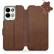 Mobiwear Leather Flip Case for Xiaomi Redmi 17, brown - Phone Case