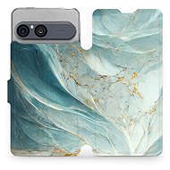 Mobiwear flip case for Sony Xperia 10 VII, VP34S greenish marble - Phone Case