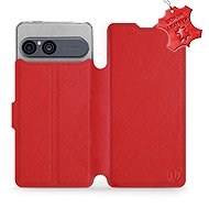 Mobiwear leather flip case for Sony Xperia 10 VII, red - Phone Case