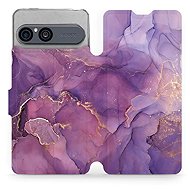 Mobiwear flip case for Sony Xperia 10 VII, VP20S purple marble - Phone Case