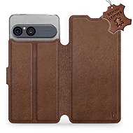 Mobiwear leather flip case for Sony Xperia 10 VII, brown - Phone Case