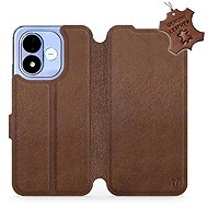 Mobiwear leather flip case for Xiaomi Redmi Note 17 4G/5G, brown - Phone Case