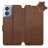 Mobiwear flip book for Motorola Moto G24 / Moto G04 Leather - Brown - L_BRS - Phone Case