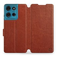 Mobiwear flip knížkové pro Motorola Moto G75 5G - Hnědé - Phone Case