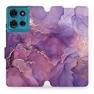 Mobiwear flip knížkové pro Motorola Moto G75 5G - Fialový mramor - Phone Case