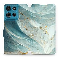 Mobiwear flip knížkové pro Motorola Moto G75 5G - Zelenkavý mramor - Phone Case