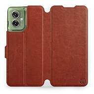 Mobiwear flip knížkové pro Motorola Moto G55 5G - Hnědé - Phone Case