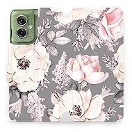 Mobiwear flip knížkové pro Motorola Moto G55 5G - Květy - Phone Case
