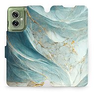 Mobiwear flip knížkové pro Motorola Moto G55 5G - Zelenkavý mramor - Phone Case