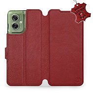 Mobiwear Kožené flip knížkové pro Motorola Moto G55 5G - Tmavě červené - Phone Case