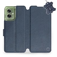 Mobiwear Kožené flip knížkové pro Motorola Moto G55 5G - Modré - Phone Case