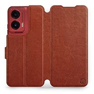 Mobiwear flip book for Motorola Moto G35 - Brown - Phone Case