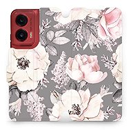 Mobiwear flip knížkové pro Motorola Moto G35 - Květy - Phone Case