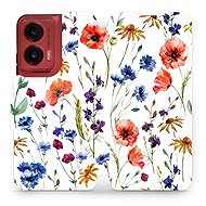 Mobiwear flip book for Motorola Moto G35 - Flower - Phone Case