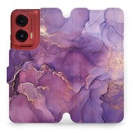 Mobiwear flip knížkové pro Motorola Moto G35 - Fialový mramor - Phone Case