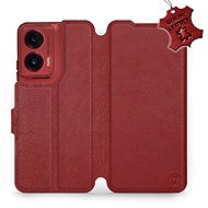 Mobiwear Kožené flip knížkové pro Motorola Moto G35 - Tmavě červené - Phone Case