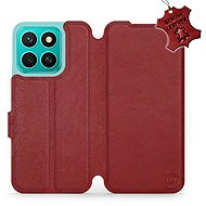 Mobiwear Kožené flip knížkové pro Honor X8c - Tmavě červené - Phone Case