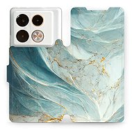 Mobiwear flip book for Infinix Note 40 Pro / Note 40 Pro+ 5G - Greenish Marble - Phone Case